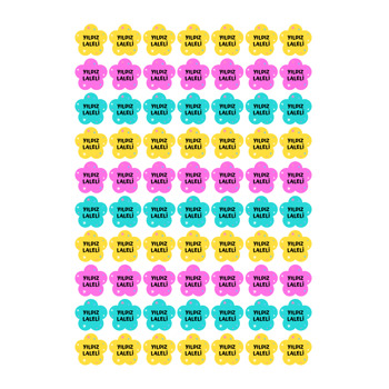 Renkli Çiçekler Temalı Şekilli Sticker