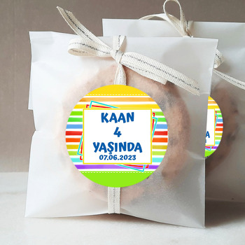 Renkli Çizgiler Temalı Sticker