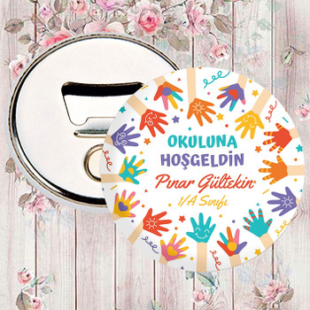 Renkli Çocuk Elleri Temalı Magnet Açacak