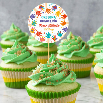 Renkli Çocuk Elleri Temalı Parti Kürdan Süs