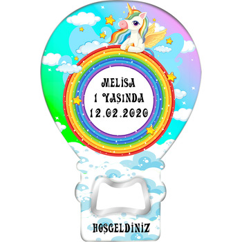 Renkli Gökkuşağı Ve Unicorn Temalı Balon Magnet Açacak