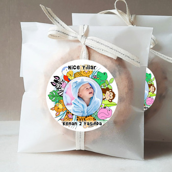 Renkli Hayvanlar Temalı Resimli Sticker