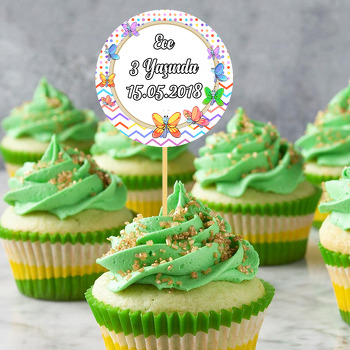 Renkli Kelebekler  Temalı Kürdan Süs