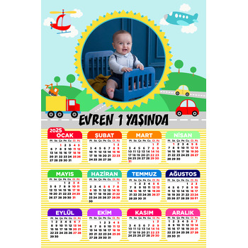 Renkli Taşıtlar Temalı Takvim Magnet