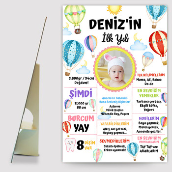 Renkli Uçan Balonlar Temalı Anı Panosu