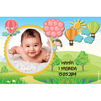 Renkli Uçan Balonlar Temalı Magnet
