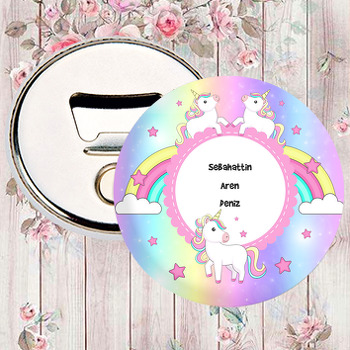 Renkli Unicorn Temalı Magnet Açacak