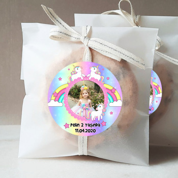 Renkli Unicorn Temalı Resimli Sticker
