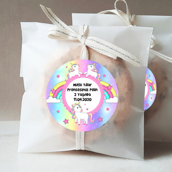 Renkli Unicorn Temalı Sticker