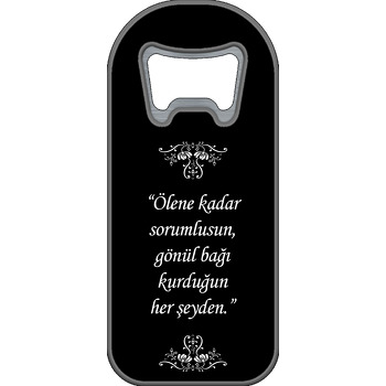 Retro Çiçek Desen Siyah Fon Temalı Uzun Magnet Açacak