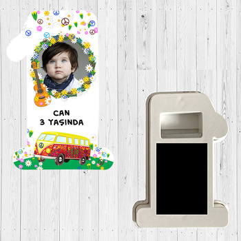 Retro Desen Temalı Doğum Günü Magnet Açacak