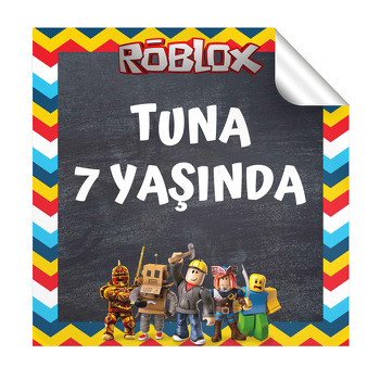 Roblox Zigzag Fon Temalı Kare Etiket