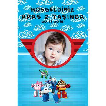 Robocar Poli Temalı Doğum Günü Magnet