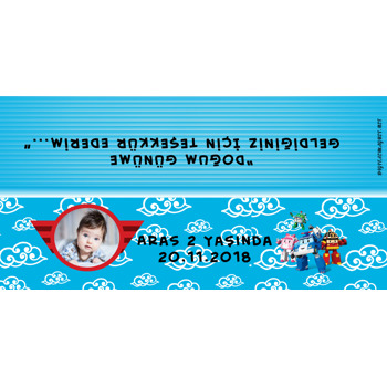 Robocar Poli Temalı Hediye Paket Başlığı