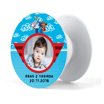 Robocar Poli Temalı Resimli Pop Socket Telefon Tutucu