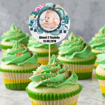 Robot Temalı Resimli Kürdan Süs