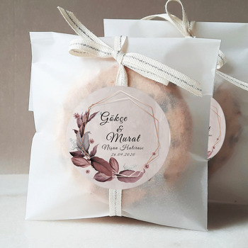 Rose Geometrik Çerçeve ve Sonbahar Yaprakları Temalı Sticker
