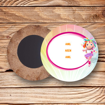 Rosienin Dünyası Temalı Ahşap Daire Magnet