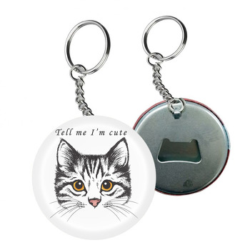 Sade Kedi Temalı Arkası Açacak Anahtarlık