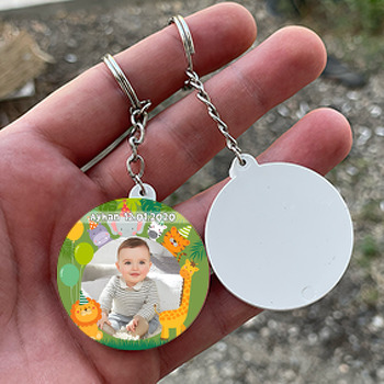 Safari 3 Temalı Resimli Daire Plastik Anahtarlık