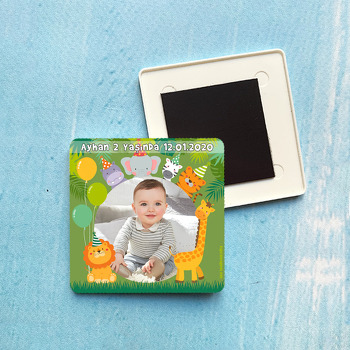 Safari 3 Temalı Resimli Plastik Kare Magnet