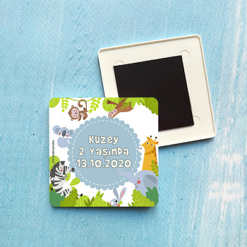 Safari 4 Temalı Plastik Kare Magnet