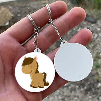 Safari At Temalı Temalı Daire Plastik Anahtarlık 