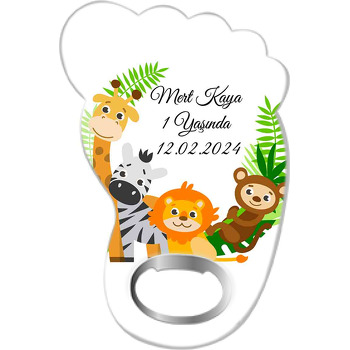 Safari Orman Hayvanları Temalı Ayak İzi Magnet