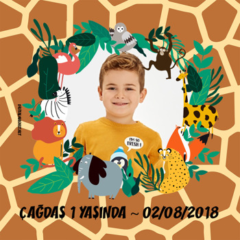 Safari Temalı   Kare Parti Afiş