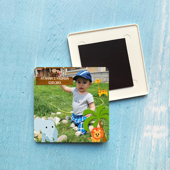 Safari Temalı Plastik Kare Magnet