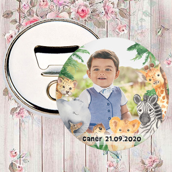 Safari Temalı Resimli Magnet Açacak