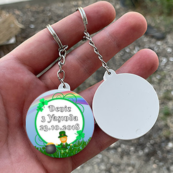 Şans Cücesi Temalı Daire Plastik Anahtarlık