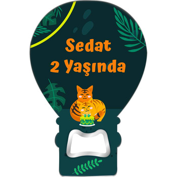 Şans Kedileri Temalı Balon Ahşap Magnet 