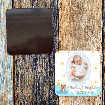Şapkalı Ayı Temalı Doğum Günü Magnet