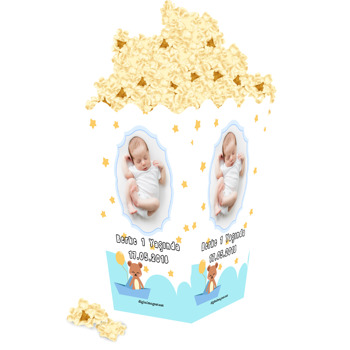 Şapkalı Ayı Temalı Popcorn Kutusu