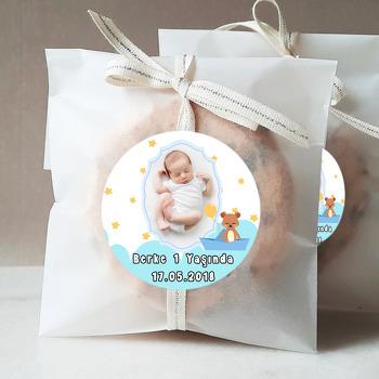 Şapkalı Ayı Temalı Resimli Sticker