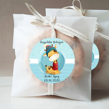 Şapkalı Zürafa Temalı Sticker