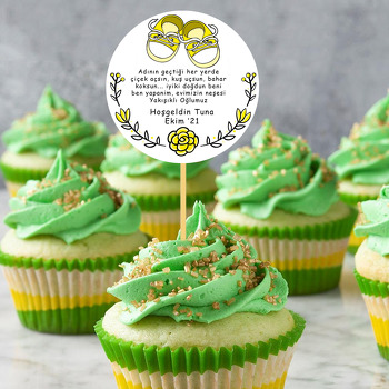 Sarı Bebek Ayakkabılı Temalı Parti Kürdan Süs