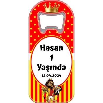 Sarı Kırmızı Fonda Aslan Temalı Uzun Magnet Açacak