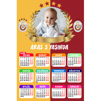 Sarı Kırmızı Temalı Takvim Magnet