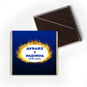 Sarı Lacivert Temalı Çikolata Sargısı
