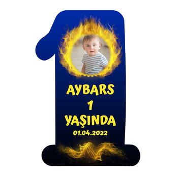 Sarı Lacivert Temalı Doğum Günü Magnet