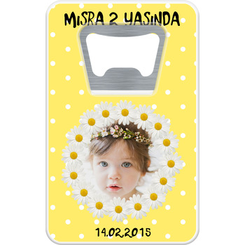 Sarı Papatyalar Temalı Dikdörtgen Magnet Açacak