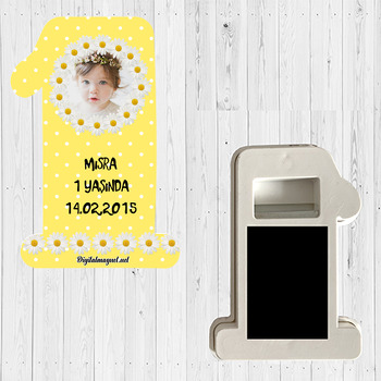 Sarı Papatyalar Temalı Doğum Günü Magnet Açacak