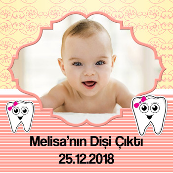 Sarı Pembe Toka Diş Buğdayı   Kare Parti Afiş