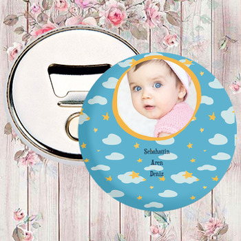 Sarı Yıldız Temalı Bebek Magnet Açacak