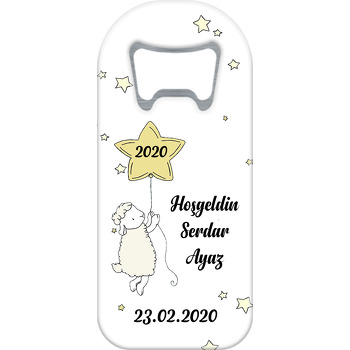 Sarı Yıldızlı Kuzucuk Temalı Uzun Magnet Açacak