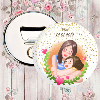 Sarılan Anne Kız Temalı Magnet Açacak