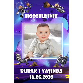 Scrat Uzayda Temalı Doğum Günü Afiş