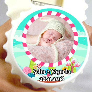 Şeker Temalı Resimli Kapak Şekilli Magnet Açacak